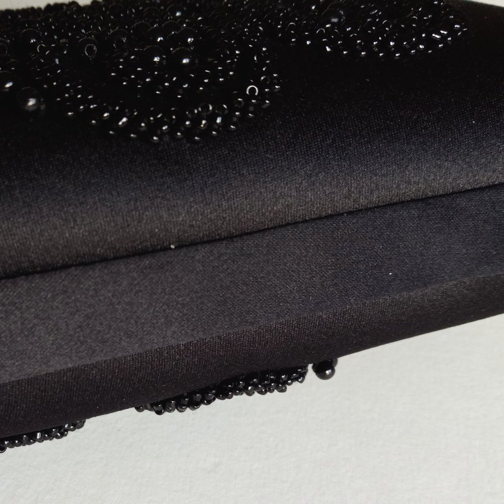 Ann Taylor Black and Gold Beaded Hard Clutch Purse - Picture 4 of 9